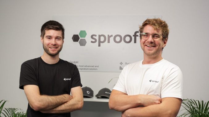 Fabian Knirsch, CTO und Co-Founder von sproof (links) und Clemens Brunner, CEO und Mitgründer von sproof (rechts) (c) sproof