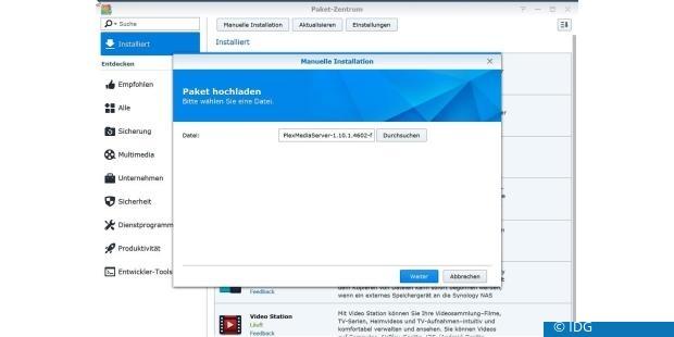 Plex Media Server lässt sich für viele NAS-Modelle auch manuell nachinstallieren. (c) IDG