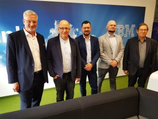 Die Teilnehmer des Roundtables (v.l.n.r.): Stephan Preining (IBM), Klaus Lorbeer (ITWelt.at), Markus Gröller (Sophos), Christoph Schmittner (AIT – Austrian Institute of Technology) und Thomas Boll (Boll Engineering). (c) Timeline/Rudy Handl