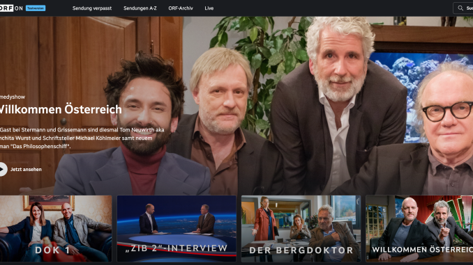 Für die Plattform ORF ON nutzt die ORS die ISP-Leistungen von next layer. (c) Screenshot ORF ON