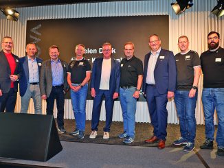 Die Vortragenden (von links nach rechts): Florian Slzeak (Microsoft), Franz Hansbauer (FOESV), Friedrich Jäger (HPE), Robert Pumsenberger (conova), Ralf Rangnick, Thomas Strasser (silbergau), Stefan Kaltenbrunner (conova), Roman Schnatter (conova) und Georg Vogetseder (conova). (c) conova