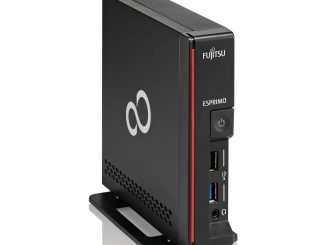 Der neue ESPRIMO G558 bietet aufgrund seiner geringen Größe und hochflexiblen Montageoptionen in Kombination mit einem Bildschirn eine gute Alternative zu einem All-in-One Desktop-PC. (c) Fujitsu