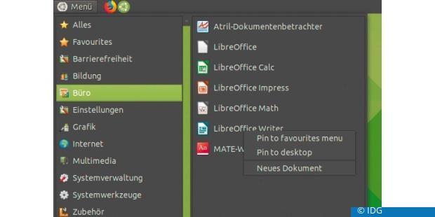 Das Menü kommt von Solus-OS und ist jetzt schon in Ubuntu Mate 17.10 installierbar. (c) IDG