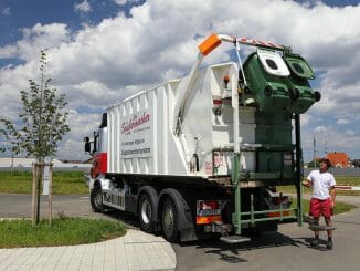 Die smarte Mülltonne gibt Bescheid, wann es Zeit für die Abholung ist. (c) Saubermacher