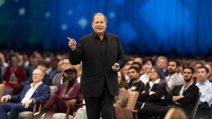 Marc Benioff, Gründer und CEO von Salesforce, bei seiner Keynote auf der diesjährigen 23. Dreamforce. (c) Salesforce