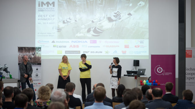 DigitalDays 2017 v.l.n.r.: Moderator Thom Kunz (IoT Austria), Ulrike Huemer (CIO der Stadt Wien), Eva Czernohorszky (Wirtschaftsagentur Wien) und Sandra Stromberger (Initiatorin von Industry meets Maker).