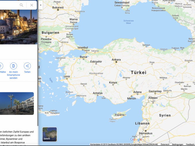 Google-Dienste wie Maps (im Bild), YouTube oder der PlayStore werden in der Türkei nicht mehr unterstützt.