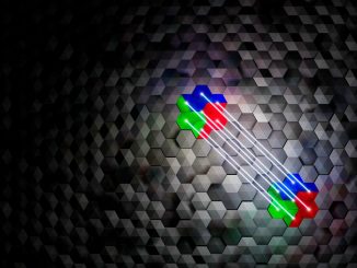 Künstlerische Darstellung der Manipulation von logischen Quantenbits, die durch Quantenfehlerkorrektur vor Fehlern geschützt sind. (c) Johannes Knünz