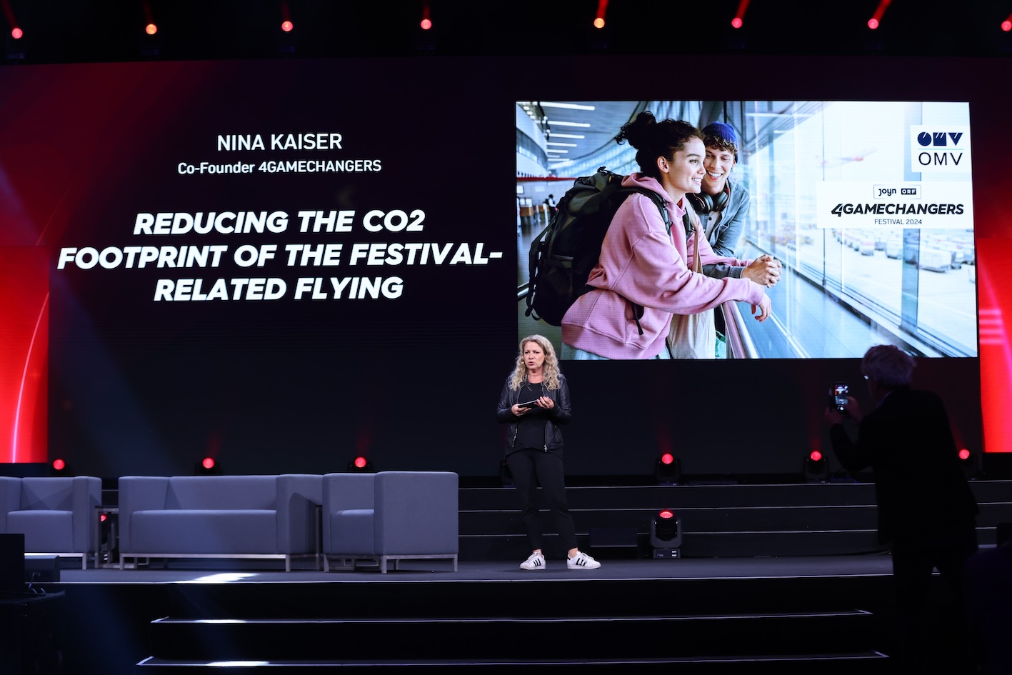 Keynote von Nina Kaiser über die Verminderung des CO2-Fußabdrucks des Festivals. (c) 4GAMECHANGER