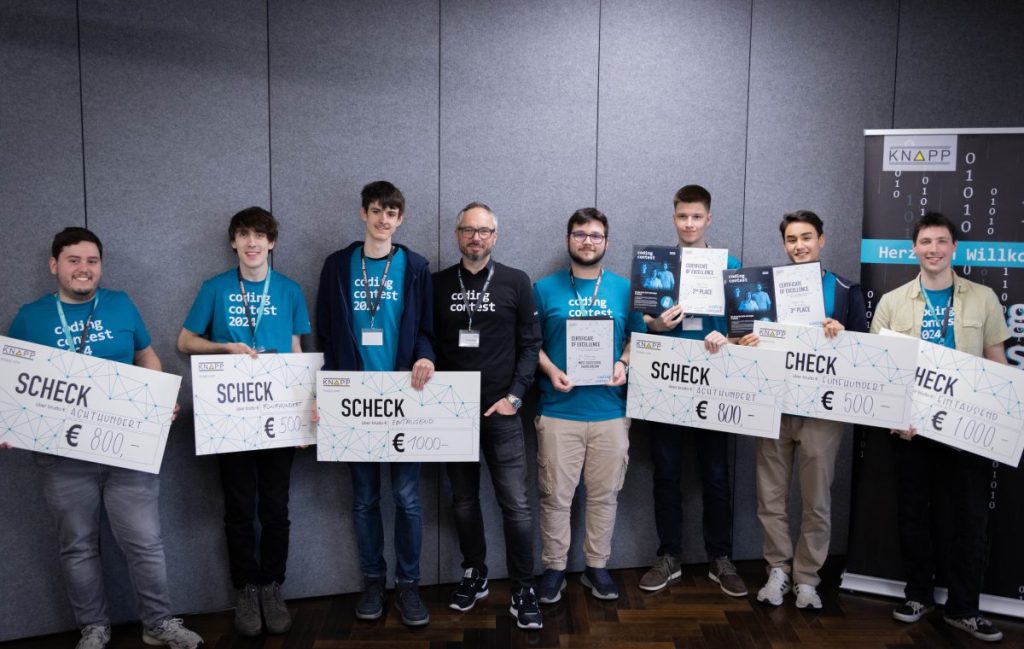 Foto der Gewinner des coding contest 2024.