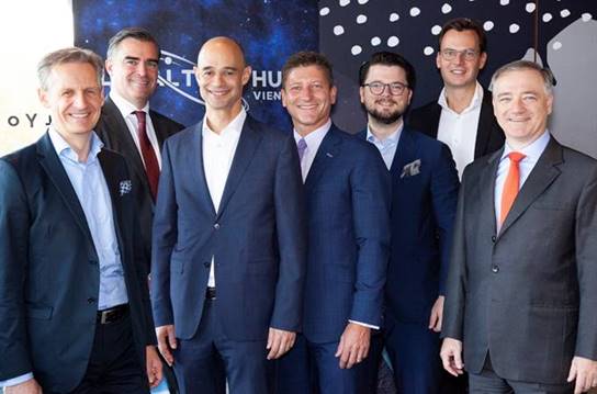 Die Jury des Legal Tech Hub Vienna: Stefan Artner (Dorda), Alric Ofenheimer (Eisenberger-Herzog), Philipp Dubksy (Herbst Kinsky), Stefan Prochaska (PHH Rechtsanwälte), Thomas Kulnigg (Schönherr Rechtsanwälte), Christian Pindeus (SCWP Schindhelm) und Eric Steger (Wolf Theiss Rechtsanwälte). (c) Marlene Rahmann