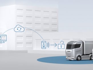 Bosch hat ein schlüsselloses Zugangssystem für Lkw auf Basis einer Smartphone-App entwickelt. (c) Bosch