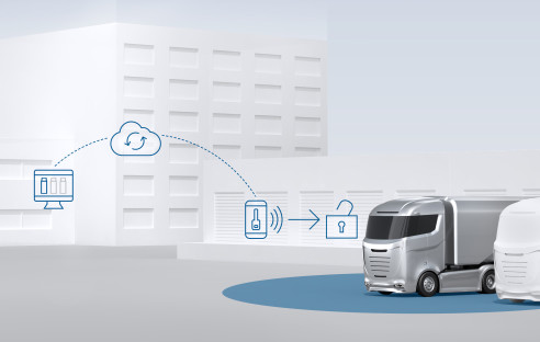 Bosch hat ein schlüsselloses Zugangssystem für Lkw auf Basis einer Smartphone-App entwickelt. (c) Bosch