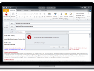 E-Mail in Outlook verschlüsseln.