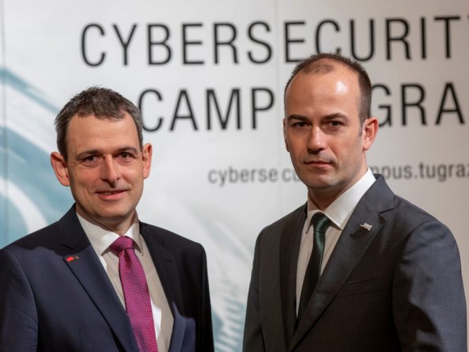 Stefan Mangard (TU Graz) und Martin Schaffer (SGS) leiten die Geschicke des Cybersecurity Campus Graz. (c) Lunghammer – TU Graz