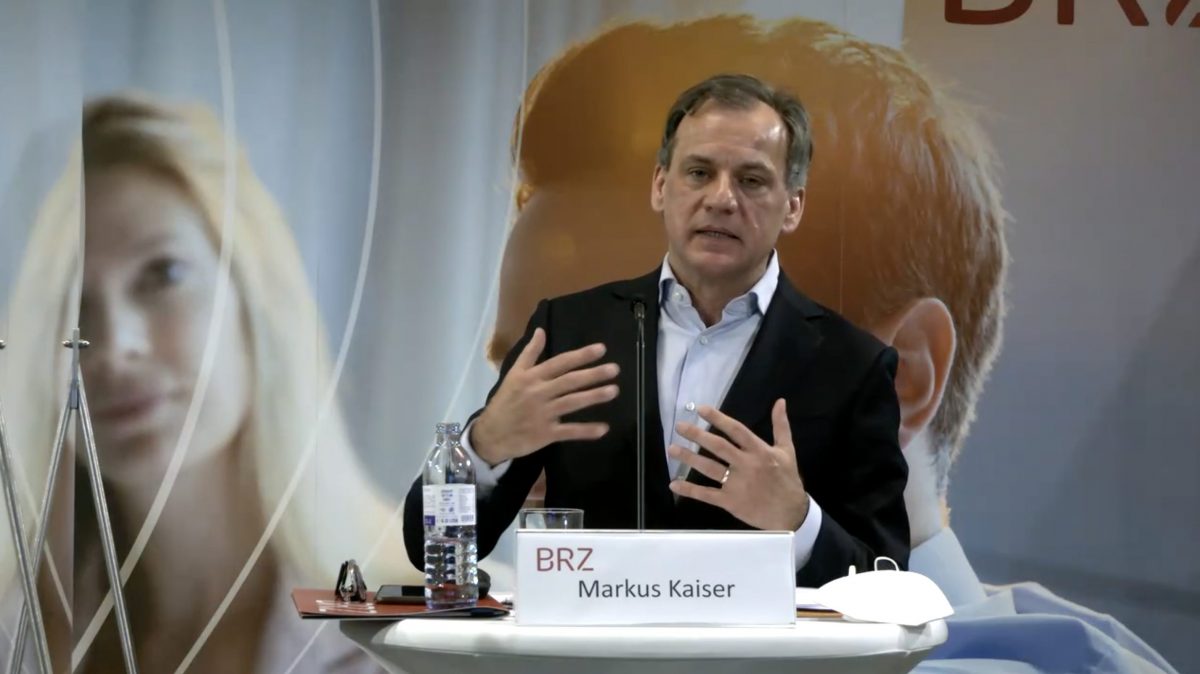 BRZ-Geschäftsführer Markus Kaiser bei der Präsentation des Technologieradars 2021. (c) Screenshot der virtuellen Pressekonferenz.