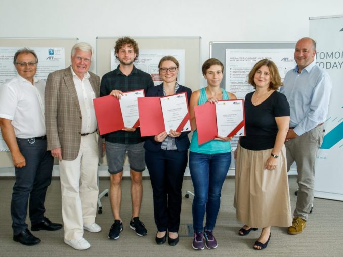 Hans-Peter Blahowsky, Wolfgang Knoll, Lukas Neidhart, Christiane Groher, Daria Liakhovets, Doris Agneter und Michael Moll. (c) AIT – Christian Husar