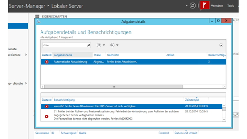 Fehler im Server-Manager und der Ereignisanzeigen überprüfen (c) Thomas Joos