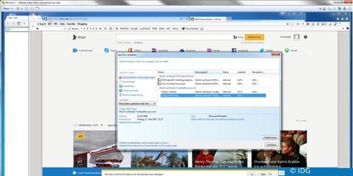 Unerwünschte Erweiterungen im Internet Explorer lassen sich meist an dieser Stelle entfernen. (c) IDG
