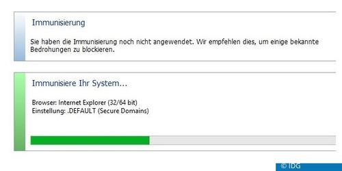 Nach der Immunisierung ist Ihr Rechner vor vielen Gefahren geschützt (c) IDG