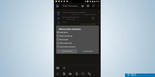 Die App erlaubt es Ihnen, die gespeicherten Dateien zu sortieren. (c) IDG