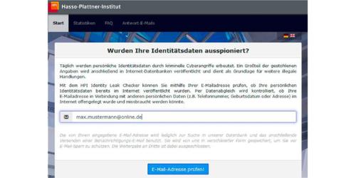 Der HPI Identity Leak Checker prüft, ob Ihre Mail- und Account-Daten von einem der vielen Datenbankangriffe in Firmen betroffen sind. (c) pcwelt.de