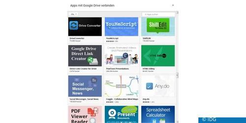 Online-Office ist längst nicht die einzige Anwendung, die im Web läuft. Für Google Drive stehen rund 200 Online-Applikationen zur Verfügung. (c) IDG