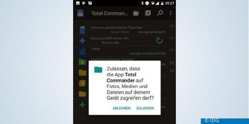 Damit Sie die App nutzen können, müssen Sie ihr den Zugriff auf Ihre Daten erlauben. (c) IDG