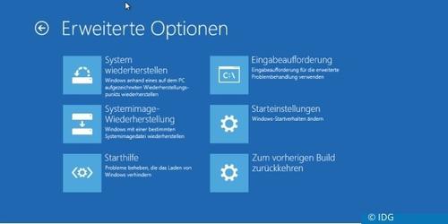 Über die Computerreparaturoptionen können Sie einen defekten Bootsektor oder Bootmanager schnell reparieren. (c) IDG