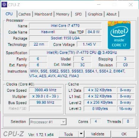 Moderne Prozessoren, hier ein Intel Core i7, unterstützen Virtualisierung. In den „Instructions“ zeigt das Tool CPU-Z daher die Erweiterung „VT-x“ an. (c) tecchannel.de