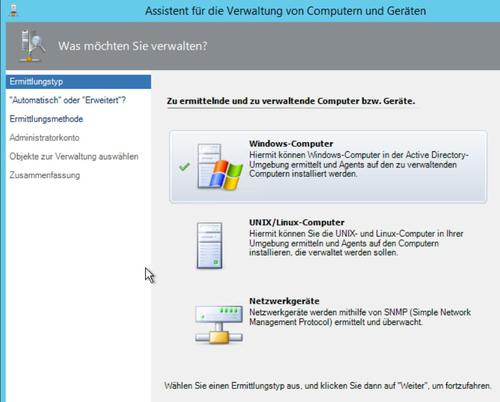 Vorarbeiten: Mit dem Ermittlungs-Assistenten binden Sie zunächst die Hyper-V-Hosts an SCOM an. (c) Thomas Joos