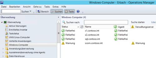 Alles in Ordnung: Nach der erfolgreichen Installation des Agenten werden die Server erfolgreich überwacht. (c) Thomas Joos