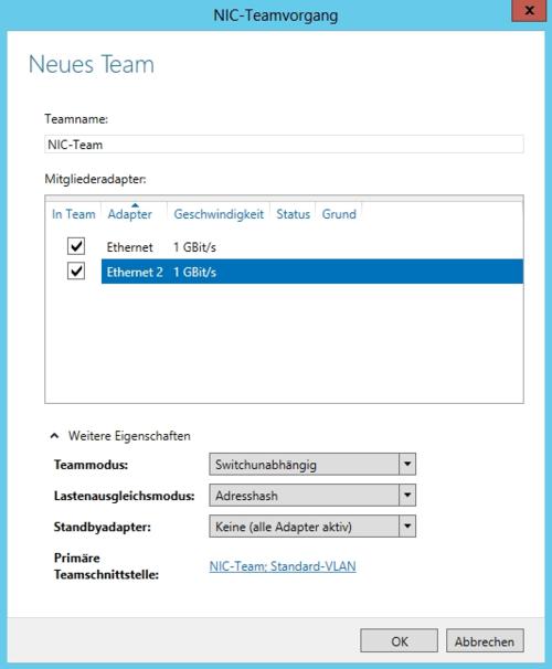 Auch in Hyper-V können Sie virtuelle Netzwerkteams erstellen um die Leistung und Verfügbarkeit zu verbessern. (c) Thomas Joos