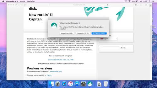 Mit dem Tool DiskMakerX erstellen Sie einen Installationsdatenträger für OS X (c) Joos