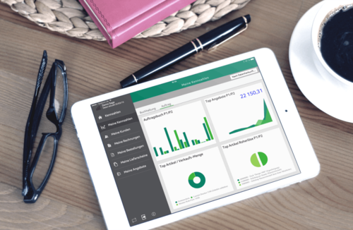 Auf einen Blick: Mit Sage Customer View erhalten Manager alle relevanten Kennzahlen auch auf ihrem mobilen Gerät. (c) Sage