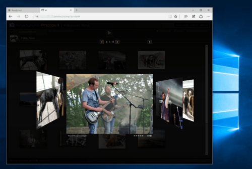 Durch Installation verschiedenster Apps wandeln sich die NAS-Geräte: Vom Datenspeicher werden sie zu richtigen Servern, die wie hier auf der ReadyNAS dann zur Präsentation der eigenen Fotosammlung dienen können. (c) Schlede & Bär