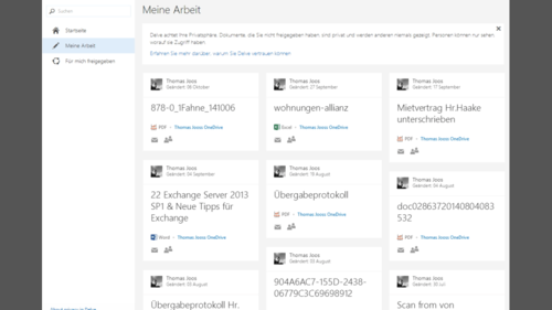 Office Delve/Graph bietet wichtige Informationen für Anwender und erleichtert die Arbeit mit OneDrive for Business deutlich. (c) Thomas Joos