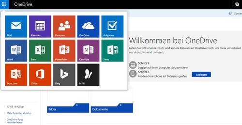 OneDrive bietet auch Zugriff auf Online-Versionen der wichtigsten Office-Programme (c) Thomas Joos