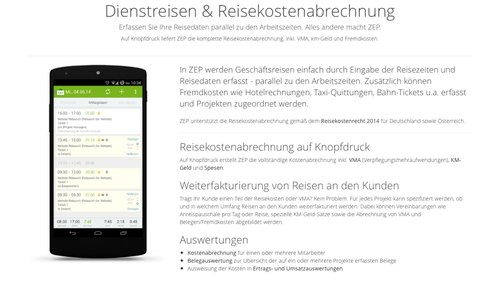 Eine weitere SaaS-Lösung, mit der man Reisekosten professionell verwalten kann, ist Zep. Das Tool eignet sich vor allem für Projekt-orientierte Mittelständler und bietet neben Funktionen rund um die Reisekostenabrechnung auch weitere Module für die Personalkosten- und Urlaubsverwaltung. (c) computerwoche.de