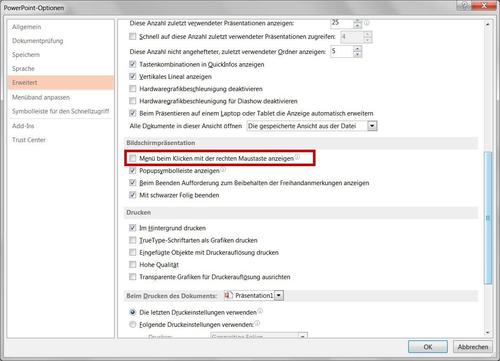 Erleichterte Navigation: Um mit der rechten Maustaste rückwärts durch PowerPoint-Folien blättern zu können, müssen Sie lediglich eine Standardfunktion deaktivieren. (c) PC-Welt