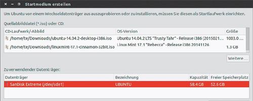 Als Ubuntu-Nutzer verwenden Sie den „Startmedienersteller“, um aus einer ISO-Datei ein bootfähiges System für Notfälle und Reparaturen zu erstellen. (c) tecchannel.de