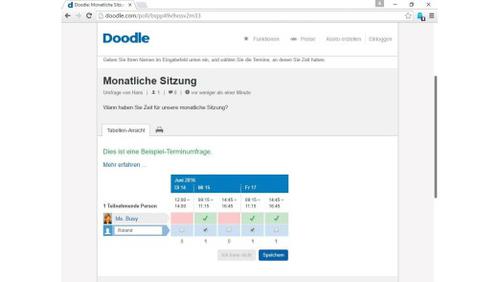 Doodle bietet eine einfache und kostenlose Möglichkeit, um Meetings mit mehreren Personen zu organisieren. Dazu muss keine eigene Software installiert werden. (c) cio.de