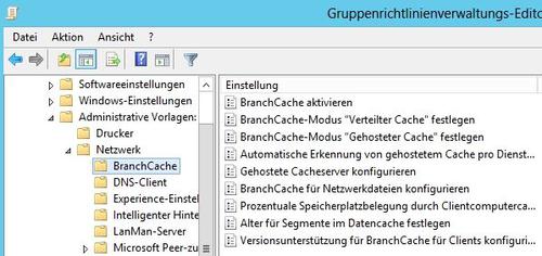 Die Konfiguration von BranchCache erfolgt am besten über Gruppenrichtlinien mit Windows Server 2012 R2 (c) Thomas Joos