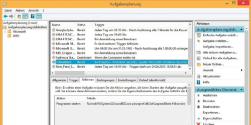 Ein minimaler Ruhezustand ohne angemeldeten Benutzer und ohne laufende Anwendungen lässt sich über die Aufgabenplanung realisieren. (c) computerwoche.de