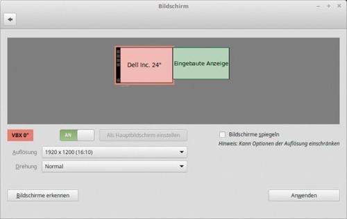 Über Einstellungen -> Bildschirm legen Sie unter Linux Mint die Bildschirmauflösung fest. (c) pcwelt“ width=“500″ height=“315″ title=“Über Einstellungen -> Bildschirm legen Sie unter Linux Mint die Bildschirmauflösung fest. (c) pcwelt“ clickenlarge=“1″ /><br />
Es gibt zwei Gruppen von Einstellungen: Die einen betreffen lediglich den jeweils angemeldeten Benutzer. Dazu gehören beispielsweise die Einstellungen für das Erscheinungsbild und Tastenkombinationen wie auch die Mauskonfiguration. Die zweite Gruppe umfasst systemweite Einstellungen, zum Beispiel die Konfiguration und Installation von Software-Updates oder die Einstellungen für Datum und Uhrzeit. Um hier etwas zu ändern, sind immer Administratorrechte erforderlich. Diese fordert Linux entweder direkt an, wenn Sie eine Einstellung aufrufen, oder Sie müssen zuvor auf „Entsperren“ klicken. Sie bekommen die Berechtigung, indem Sie das bei der Installation festgelegte Passwort eintippen und auf „OK“ oder „Legitimieren“ klicken.</p>
<div class=