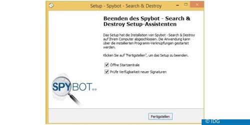 Nach der Installation von Spybot öffnen Sie das Verwaltungsprogramm und prüfen auf neue Signaturen (c) IDG