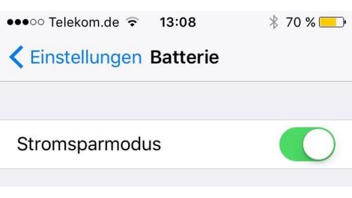 Der Stromsparmodus: Nur echt mit dem gelben Akku-Symbol. (c) cio.de
