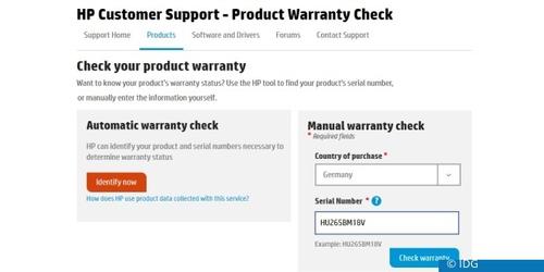 Viele Hardware-Hersteller bieten einen Online-Check, bei dem man per Seriennummer den Garantiestatus abfragen kann. Dieser kann aber nur ein Anhaltspunkt sein, rechtlich verbindlich ist dagegen das Kaufdatum. (c) IDG