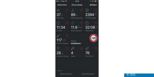 Die Kacheln des Drive Mode kann der Fahrer anpassen. (c) IDG