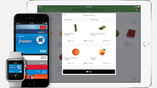 Apple Pay kann man mit verschiedenen Geräten am Point of Sale, in Apps und auf Websites nutzen. (c) Apple